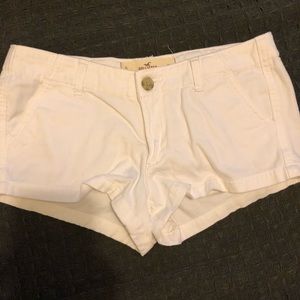 White twill shorts